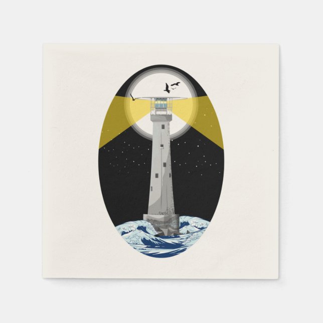 Bishop Rock Lighthouse Serviette (Vorderseite)