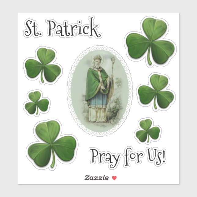 Bishop St. Patrick Kleeblatts Religiös Aufkleber (Blatt)