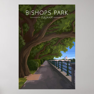 Bishops Park Fulham London Reiseplakat Poster