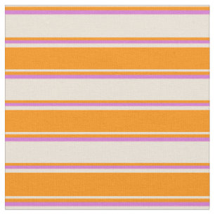 Bisken, dunkelorange und orchid farbige Linien Stoff