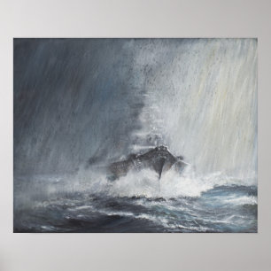Bismarck durch Vorhänge des Regen-Schneeregens Poster