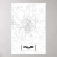 Bismarck, North Dakota (black on white)