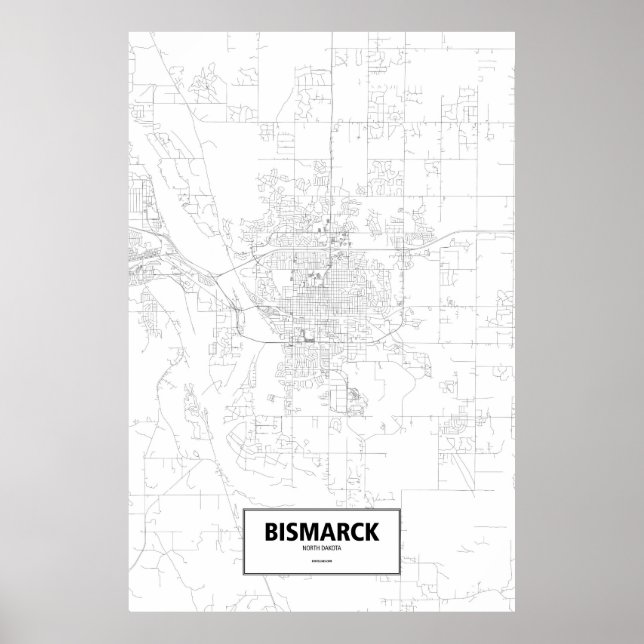 Bismarck, North Dakota (black on white) Poster (Vorne)