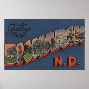 Bismarck, North Dakota - Große Briefmarkenszenen Poster