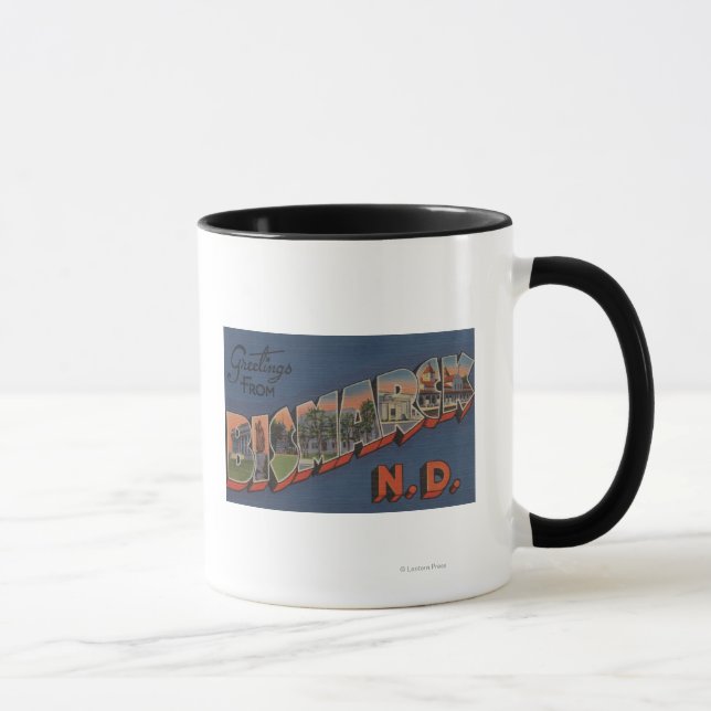 Bismarck, North Dakota - Große Briefmarkenszenen Tasse (Rechts)