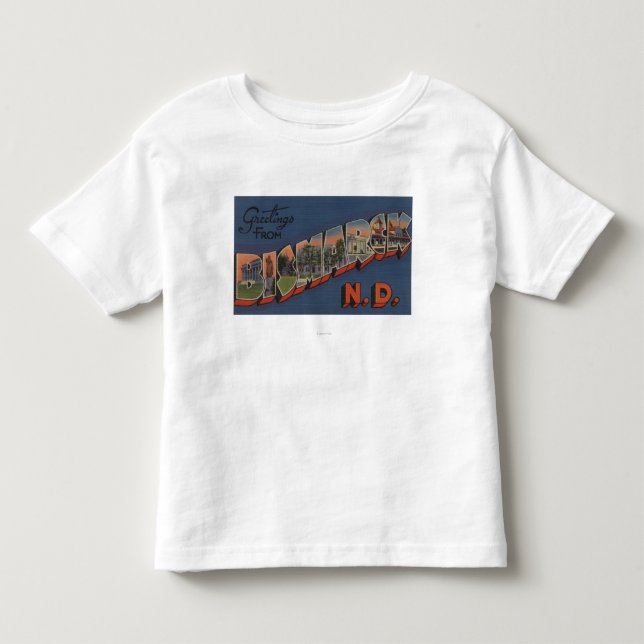 Bismarck, North Dakota - große Buchstabe-Szenen Kleinkind T-shirt (Vorderseite)