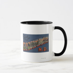 Bismarck, North Dakota - große Buchstabe-Szenen Tasse