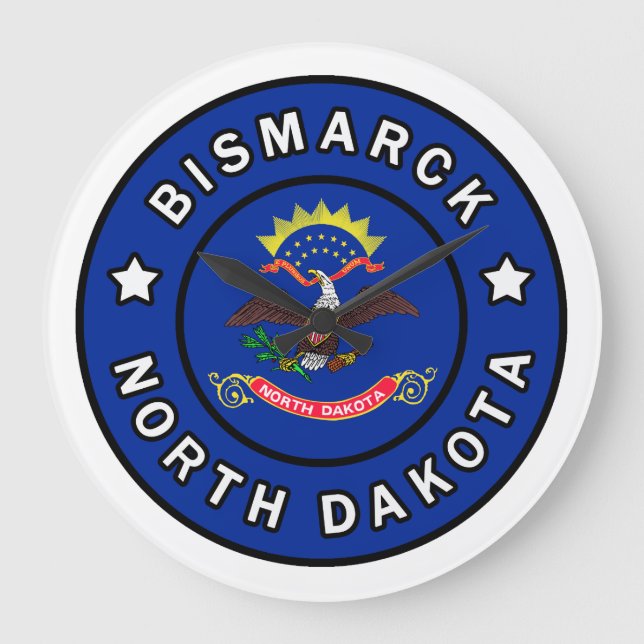 Bismarck North Dakota Große Wanduhr (Vorderseite)