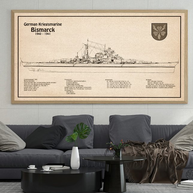 Bismarck - Pläne für die Schlachtung - Blaupause S Fotodruck (Von Creator hochgeladen)