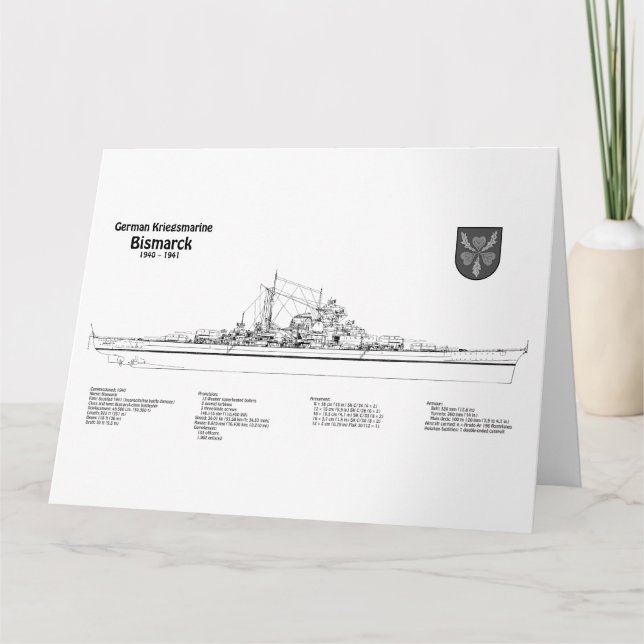 Bismarck - Pläne für ein Konzept für die Schlachth Dankeskarte (Vorderseite)