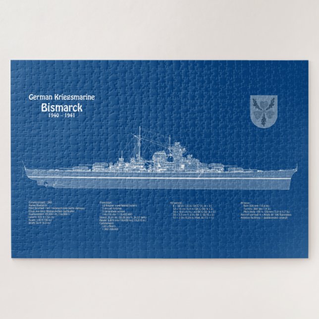 Bismarck - Pläne für ein Konzept für die Schlachtu (Horizontal)