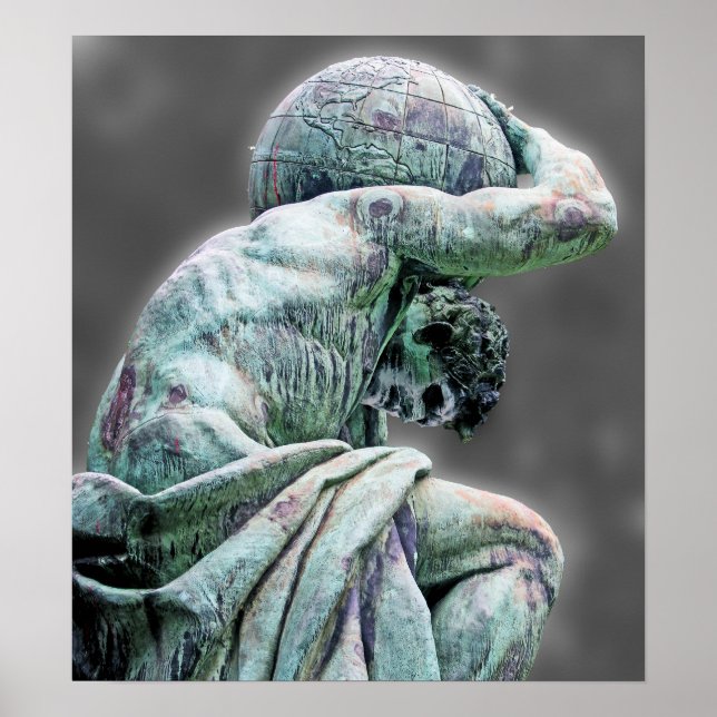 Bismarck Statue, Berlin, Griechischer Gott Atlas,  Poster (Vorne)