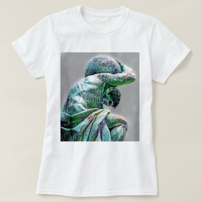 Bismarck-Statue, Berlin, griechischer Gott-Atlas T-Shirt (Design vorne)