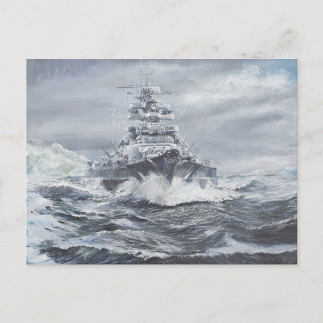 Bismarck vor der grönländischen Küste 1900h 23. Ma Postkarte (Vorderseite)