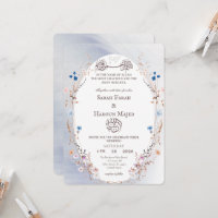 Bismillah Blau & Gold Muslimische Nikkah-Karte