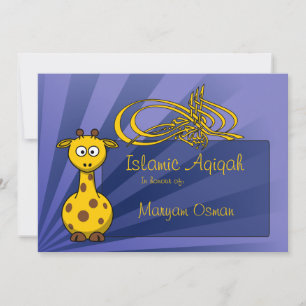 Bismillah Giraffe Aqiqa Islamic Baby Gruß Ankündigung