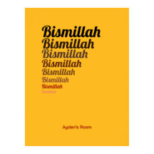 Bismillah Typografie Yellow Banana Kinderzimmer Cu