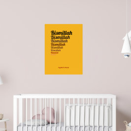 Bismillah Typografie Yellow Banana Kinderzimmer Cu Poster