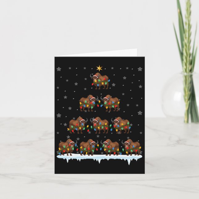 Bison Animal Weihnachtsmannmütze Ugly Christmas Tr Karte (Vorderseite)