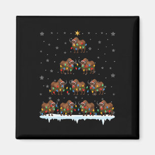 Bison Animal Weihnachtsmannmütze Ugly Christmas Tr Magnet