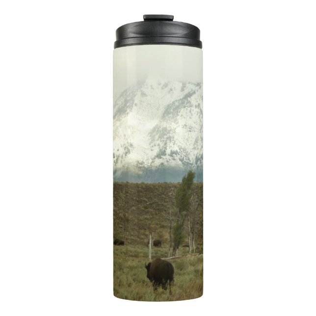 Bison at Grand Teton Nationalpark Fotografie Thermosbecher (Vorderseite)