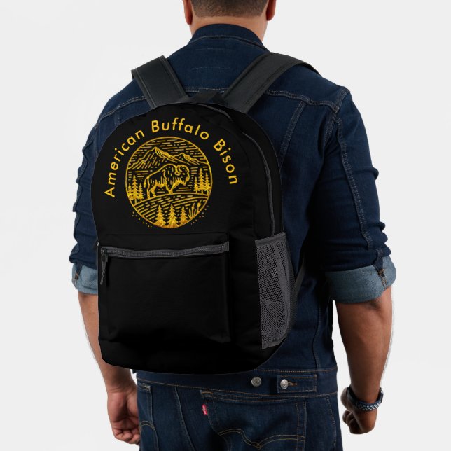 Bison at Sunset in Berglandschaft Bedruckter Rucksack (Insitu (Modell))