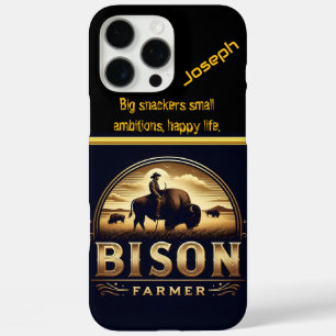 Bison Bauer in den goldenen Feldern iPhone 16 Pro Max Hülle