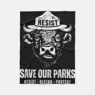 Bison Bear Rettete unser Park gegen Trump Men Wome Fleecedecke
