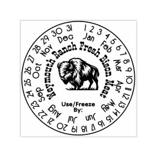 Bison Beef Perpetual Calendar Freshness Date #3S Permastempel