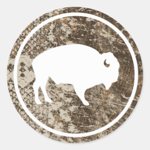 Bison blanc extérieur Sticker Camouflage rond de 3