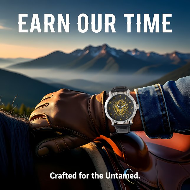 Bison bricht durch eine Wand in einem dynamischen  Armbanduhr (Von Creator hochgeladen)