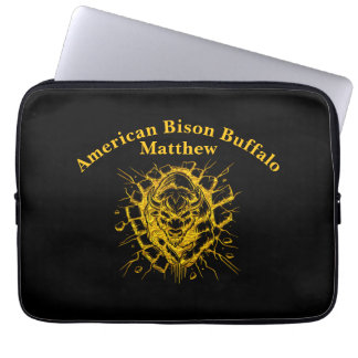Bison bricht durch eine Wand in einem dynamischen  Laptopschutzhülle