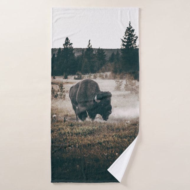 BISON Brown SUR LE CHAMP GRASS BROWN PENDANT LA JO (Serviette de bain)