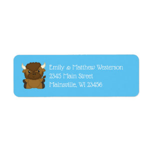 Bison Buffalo Baby Dusche Blue