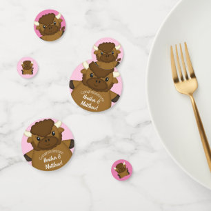Bison Buffalo Baby Dusche Rosa Konfetti