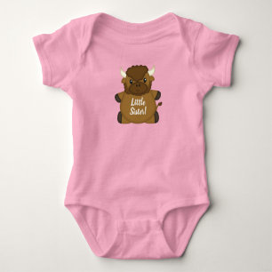 Bison Buffalo Baby Dusche Rosa Strampler