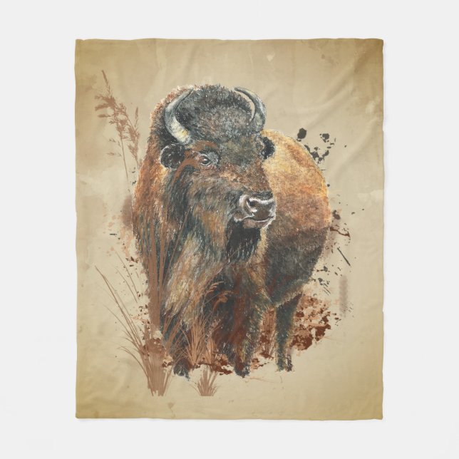 Bison Buffalo Fleecedecke (Vorderseite)