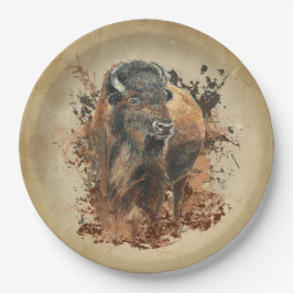 Bison Buffalo Pappteller