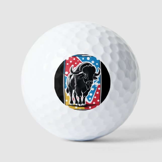Bison - Buffalo Pop Art Golfball (Vorderseite)