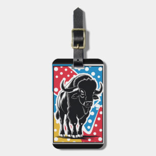 Bison - Buffalo Pop Art Vintag Retro Gepäckanhänger