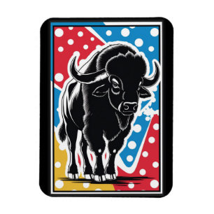 Bison - Buffalo Pop Art Vintag Retro Magnet