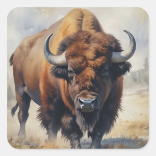 Bison/Buffalo Quadratischer Aufkleber