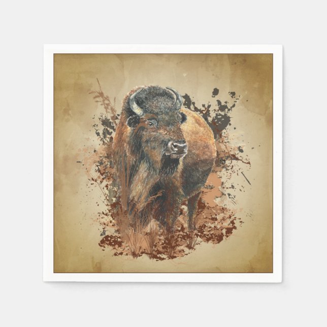 Bison Buffalo Serviette (Vorderseite)