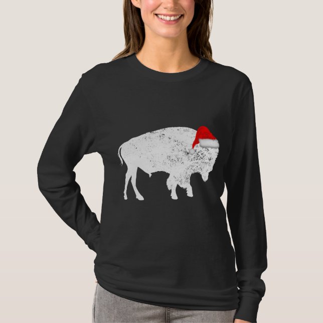 Bison Buffalo Weihnachtsmannmütze - Christmas Paja T-Shirt (Vorderseite)