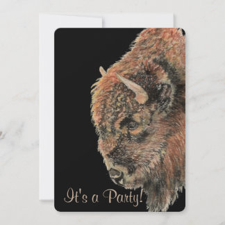Bison Buffalo Wildlife Nature Kunst, Dichtung und  Einladung