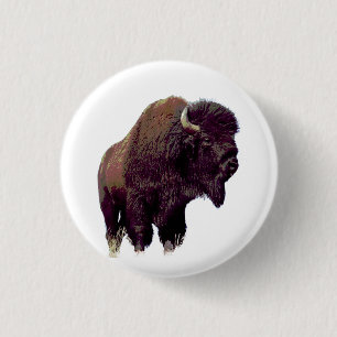 Bison Büffel  Button