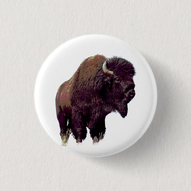 Bison Büffel  Button (Vorderseite)