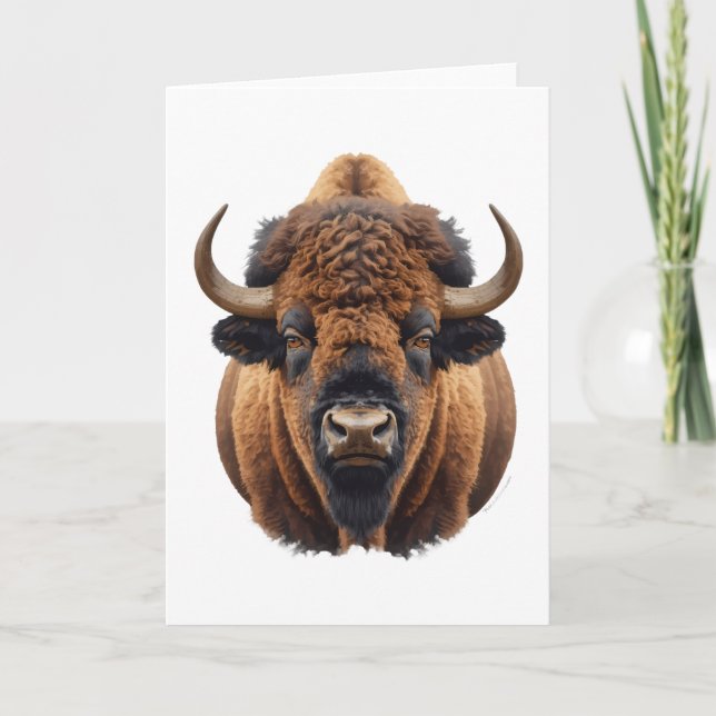 Bison / Büffel Feiertagskarte (Vorderseite)