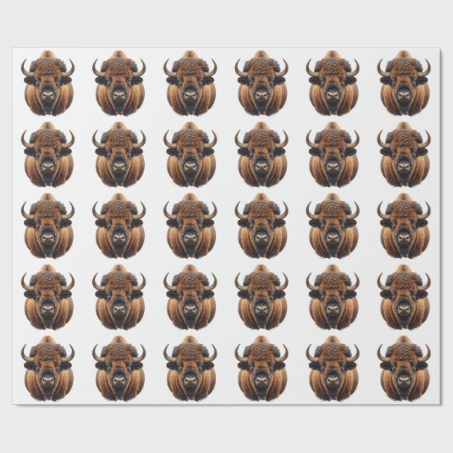 Bison / Büffel Geschenkpapier (Flach)