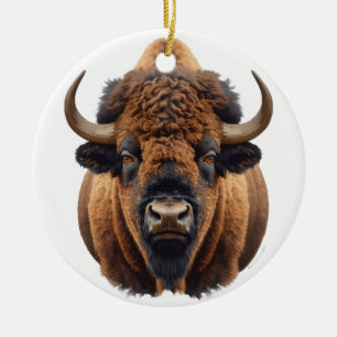 Bison / Büffel Keramik Ornament
